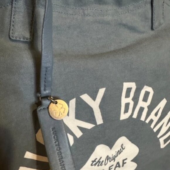 Lucky Brand Canvas Tote Bag – Blue with Four-Leaf Clover Logo - Picture 3 of 5